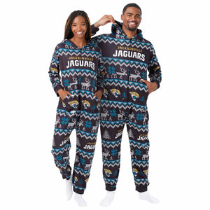 Jacksonville Jaguars NFL Ugly Pattern One Piece Pajamas