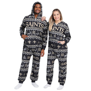 New Orleans Saints NFL Ugly Pattern One Piece Pajamas