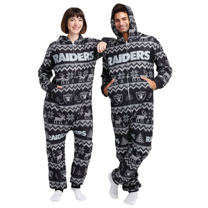 Las Vegas Raiders NFL Ugly Pattern One Piece Pajamas