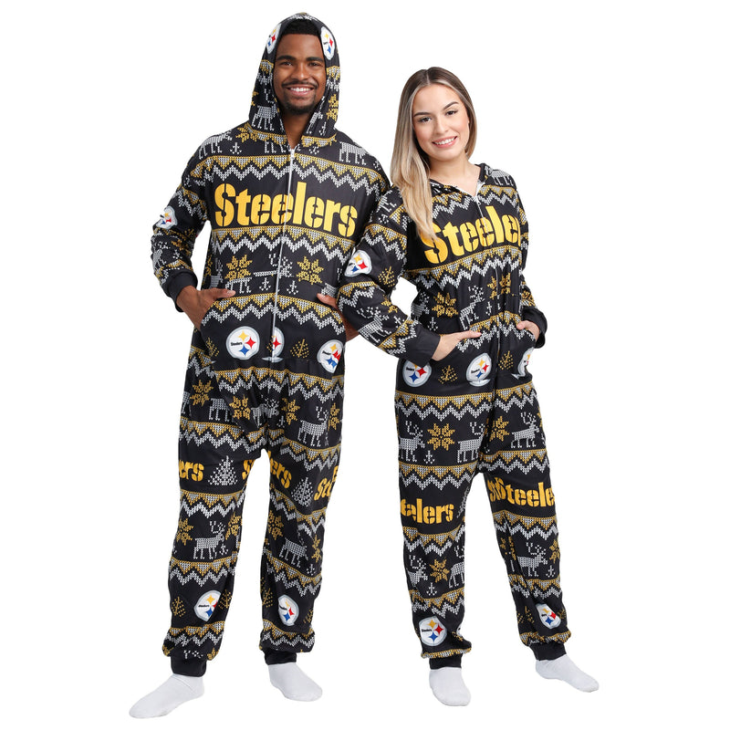 FOCO San Francisco 49ers NFL Ugly Pattern One Piece Pajamas - L