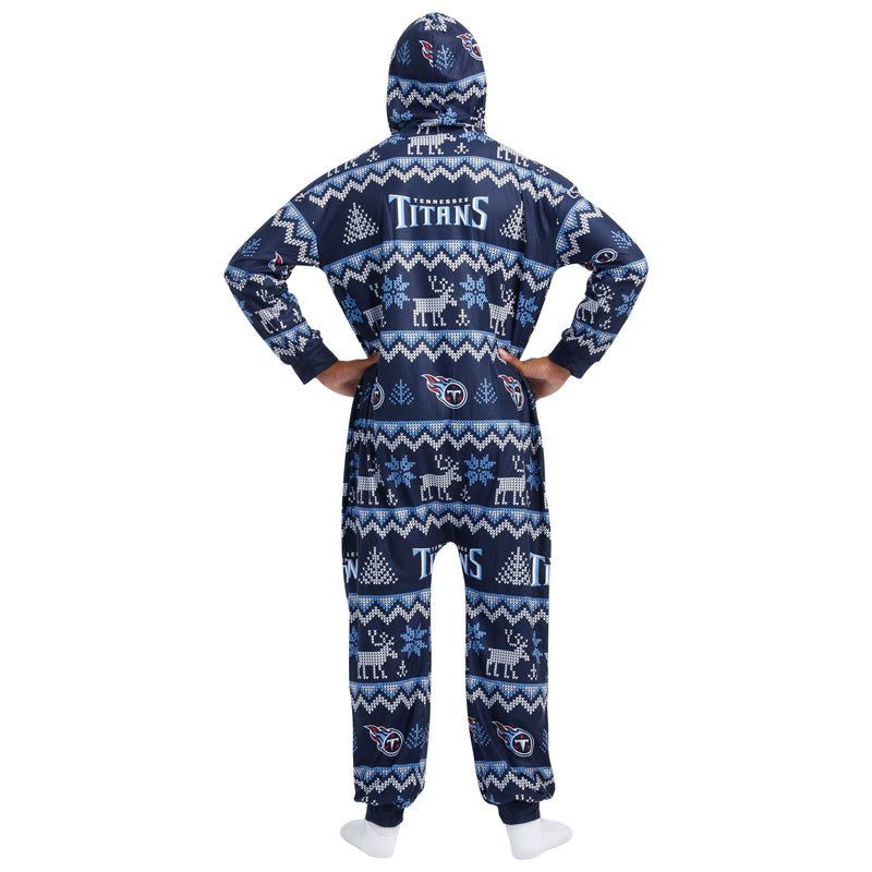 Tennessee Titans NFL Ugly Pattern One Piece Pajamas