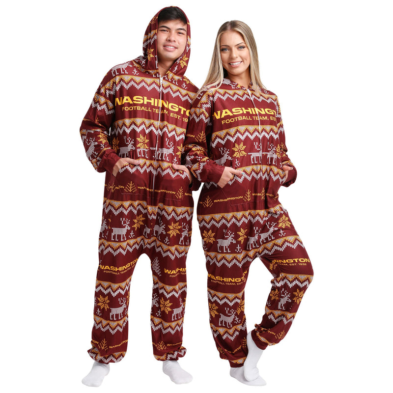 Washington Football Team FOCO Wordmark Ugly Pajama Set - Burgundy