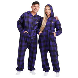 Baltimore Ravens NFL Plaid One Piece Pajamas
