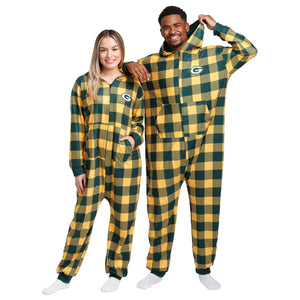 Green Bay Packers NFL Plaid One Piece Pajamas