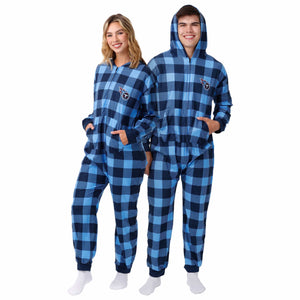 Tennessee Titans NFL Plaid One Piece Pajamas