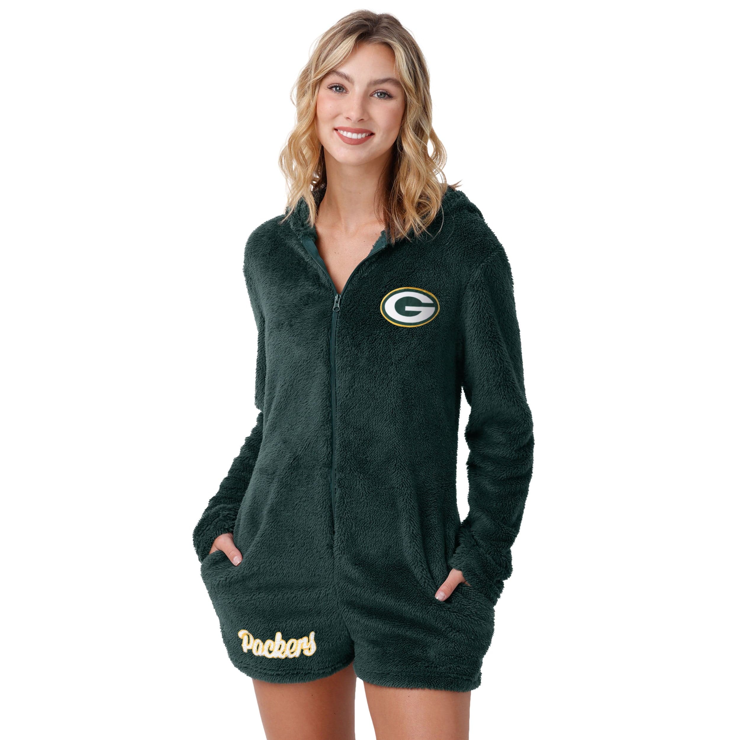 Green Bay Packers NFL Womens Short Cozy One Piece Pajamas