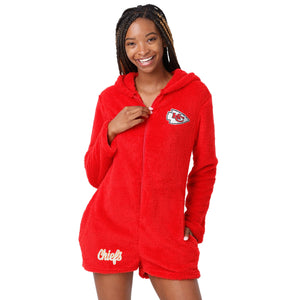 Kansas City Chiefs NFL Womens Short Cozy One Piece Pajamas