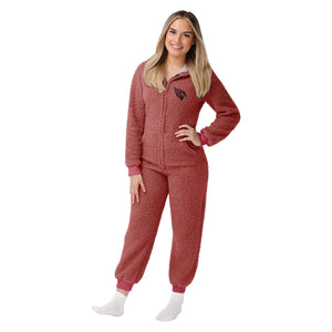 Womens fleece one piece pajamas hot sale