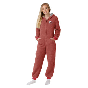Kansas City Chiefs NFL Womens Sherpa One Piece Pajamas