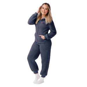 New England Patriots NFL Womens Sherpa One Piece Pajamas