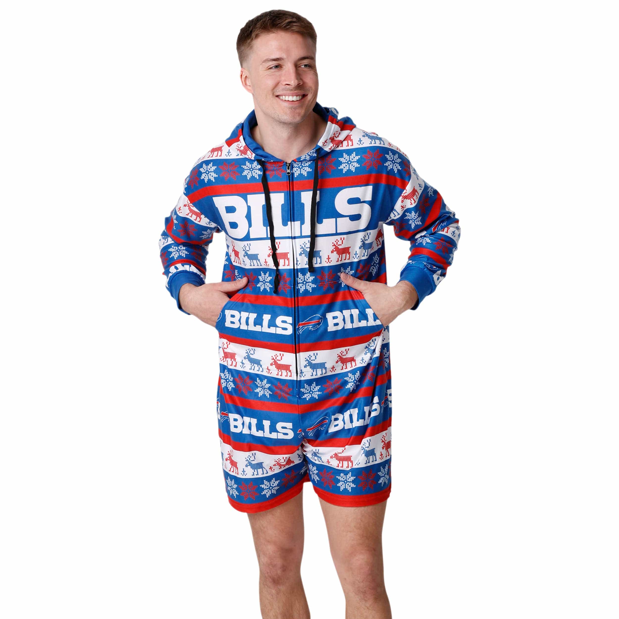 Dallas Cowboys Ugly Short One Piece Pajamas, Mens Size: 2XL