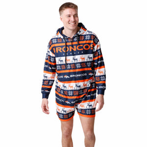 Denver Broncos NFL Mens Ugly Short One Piece Pajamas