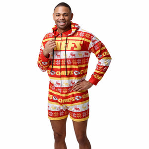 Kansas City Chiefs NFL Mens Ugly Short One Piece Pajamas