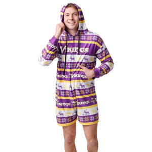 Minnesota Vikings NFL Mens Ugly Short One Piece Pajamas