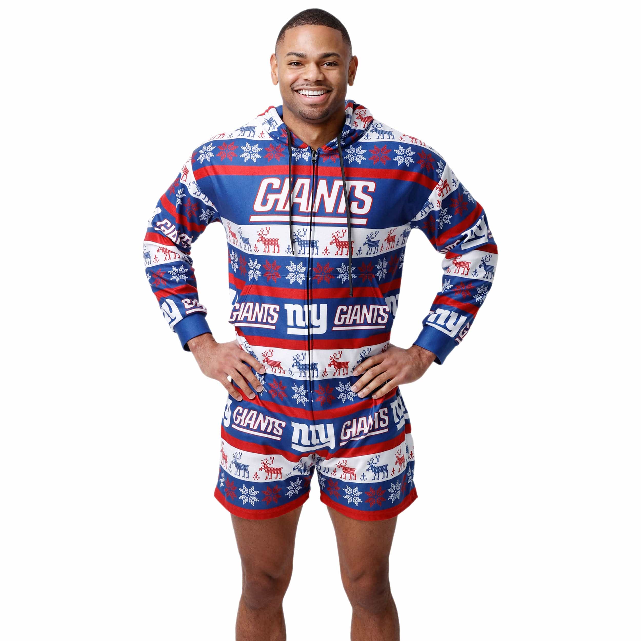 FOCO Detroit Lions NFL Ugly Pattern One Piece Pajamas - M