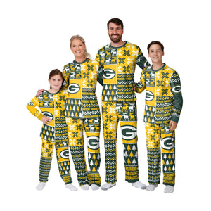 Green Bay Packers NFL Busy Block Family Holiday Pajamas