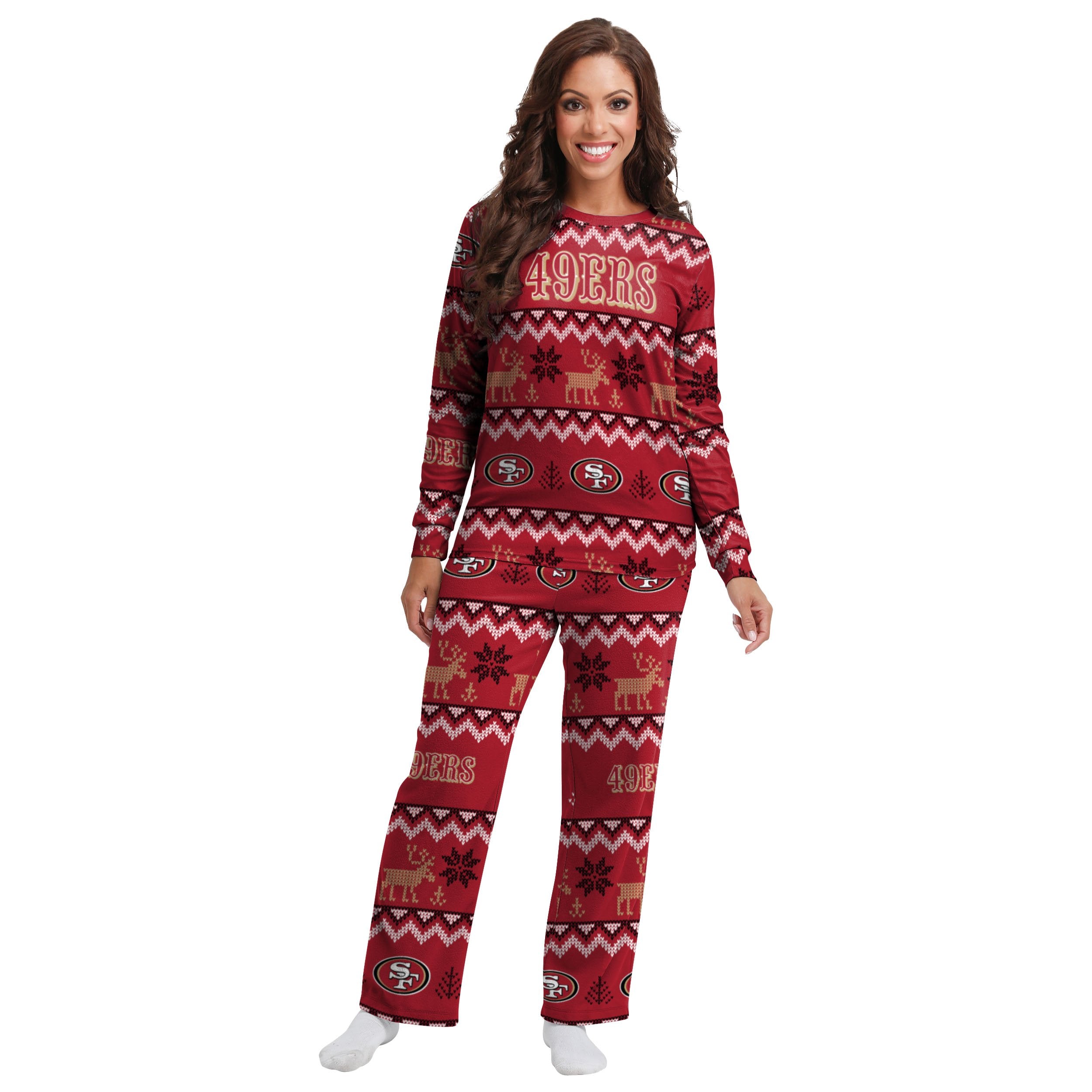 San Francisco 49ers NFL Ugly Pattern Family Holiday Pajamas
