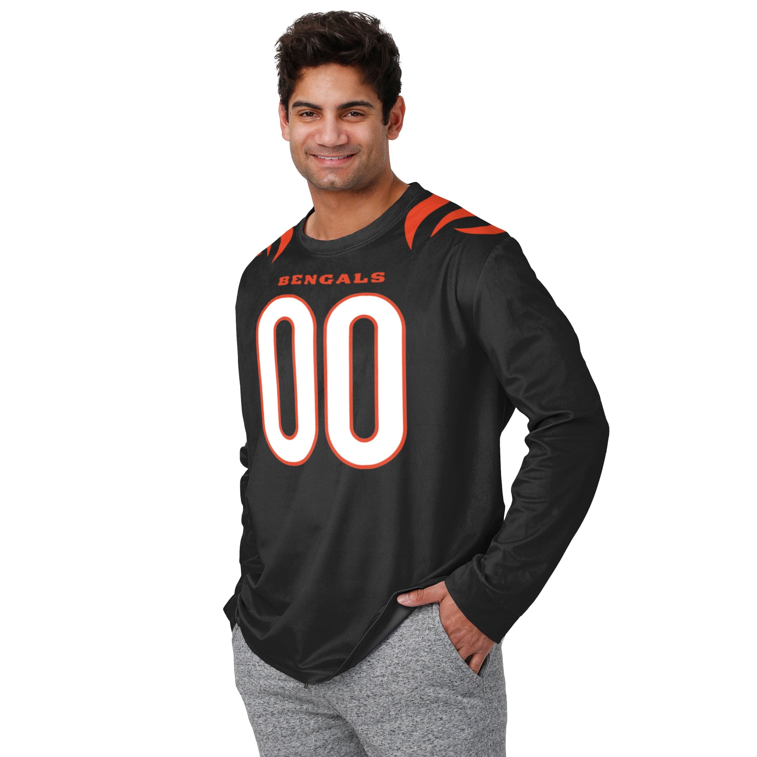 bengals dress shirt Men's J. Palmer White Cincinnati Bengals Man-In-Motion Long Sleeve Button-Up Dress Shirt