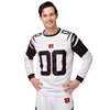 Cincinnati Bengals NFL Mens White Stripe Pajama Shirt