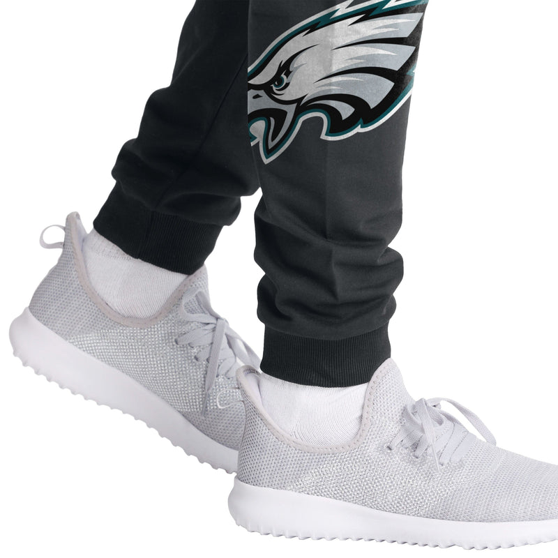 Ultra Game NFL Philadelphia Eagles Mens Active Basic Jogger Fleece Pants,  Team Color Stripe, Large