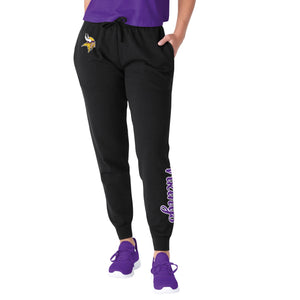Minnesota Vikings NFL Womens Script Wordmark Black Joggers