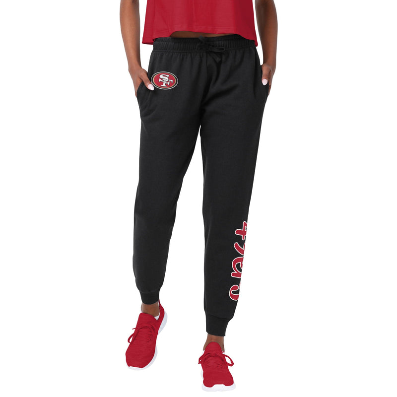 San Francisco 49ers NFL Womens Script Wordmark Black Joggers