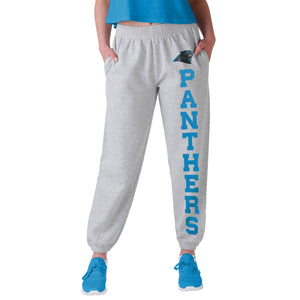 Carolina Panthers NFL Womens Big Wordmark Gray Sweatpants