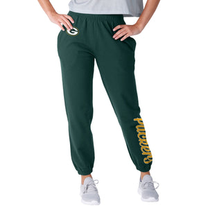 Green Bay Packers NFL Womens Script Wordmark Team Color Sweatpants