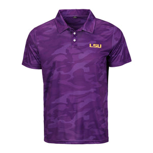 LSU Tigers NCAA Mens Color Camo Polyester Polo