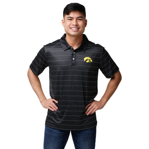 Iowa Hawkeyes NCAA Mens Striped Polyester Polo