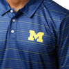 Michigan Wolverines NCAA Mens Striped Polyester Polo