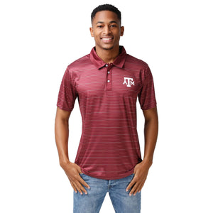 Texas A&M Aggies NCAA Mens Striped Polyester Polo