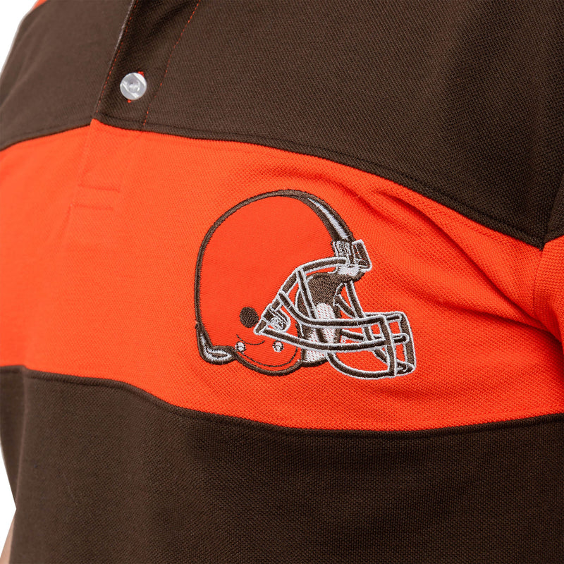 FOCO Mens FOCO NFL Polyester Short Sleeve Thematic Polo Shirt ORANGE, FOCO  NFL Cleveland Browns