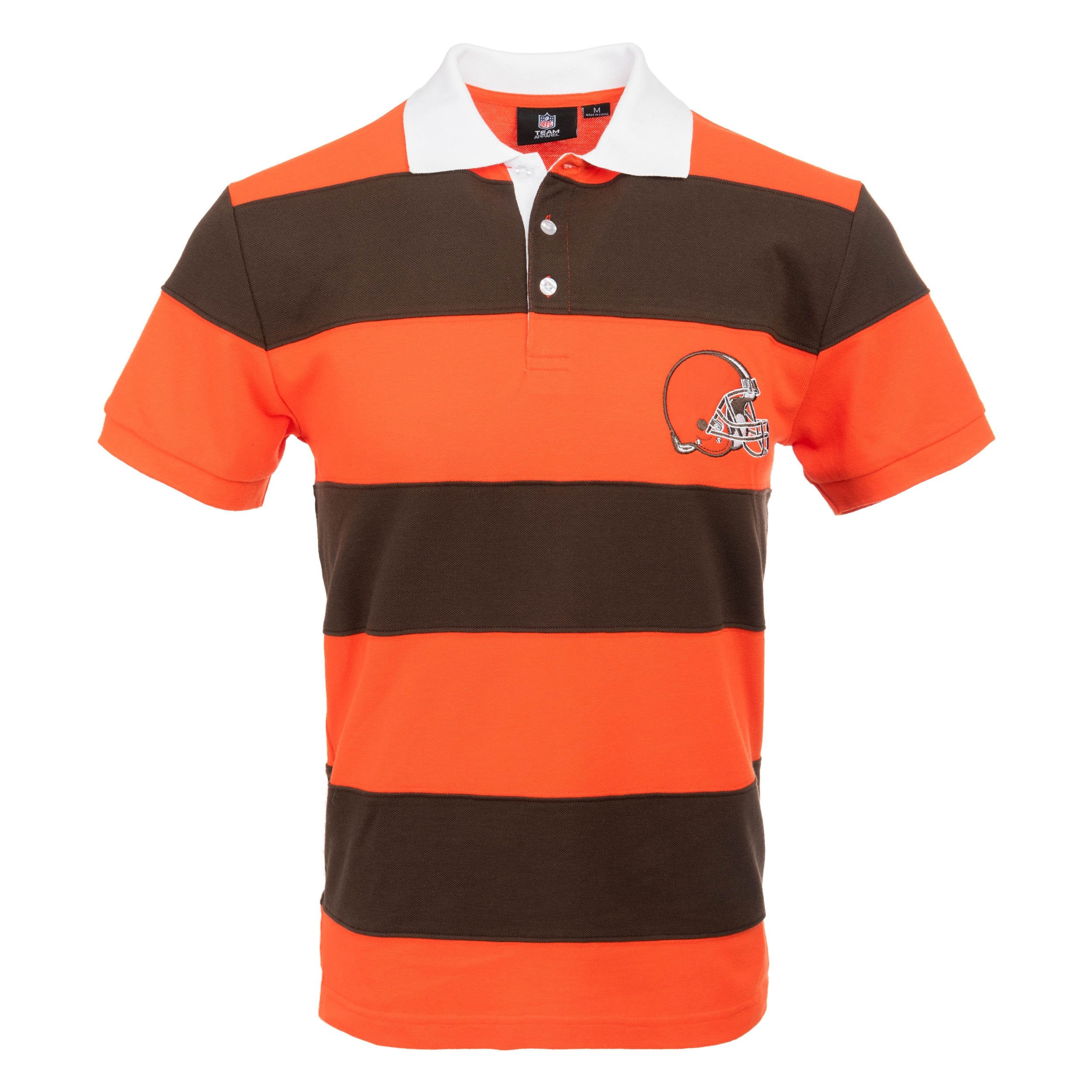 FOCO Mens FOCO NFL Polyester Short Sleeve Thematic Polo Shirt ORANGE, FOCO  NFL Cleveland Browns