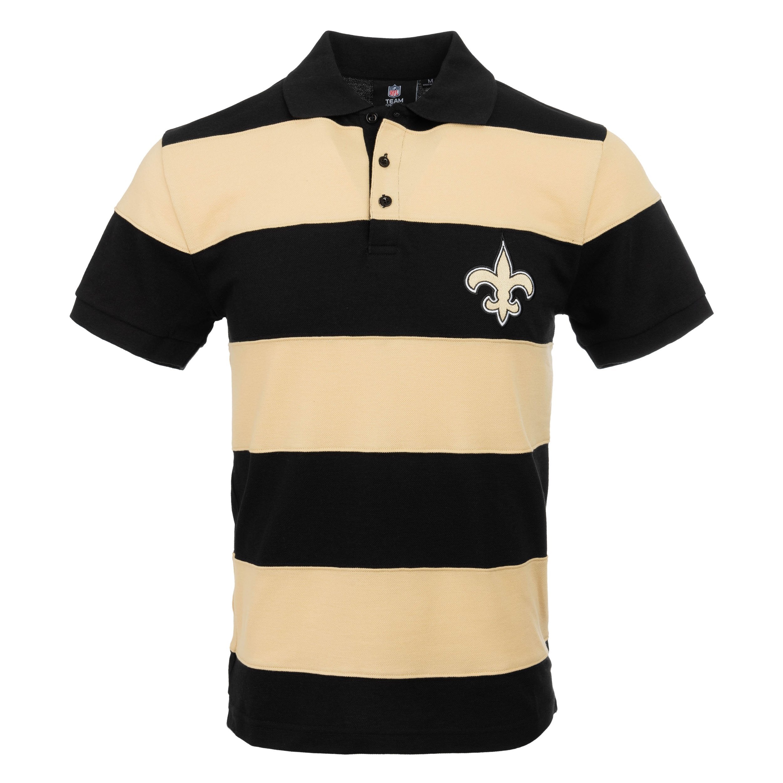 New Orleans Saints T Shirt - White Stripe - BLACK & GOLD SPORTS