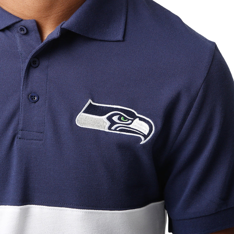 NFL Men's Colorblock Short Sleeve Polo, Size XXX-Large, Seahawks