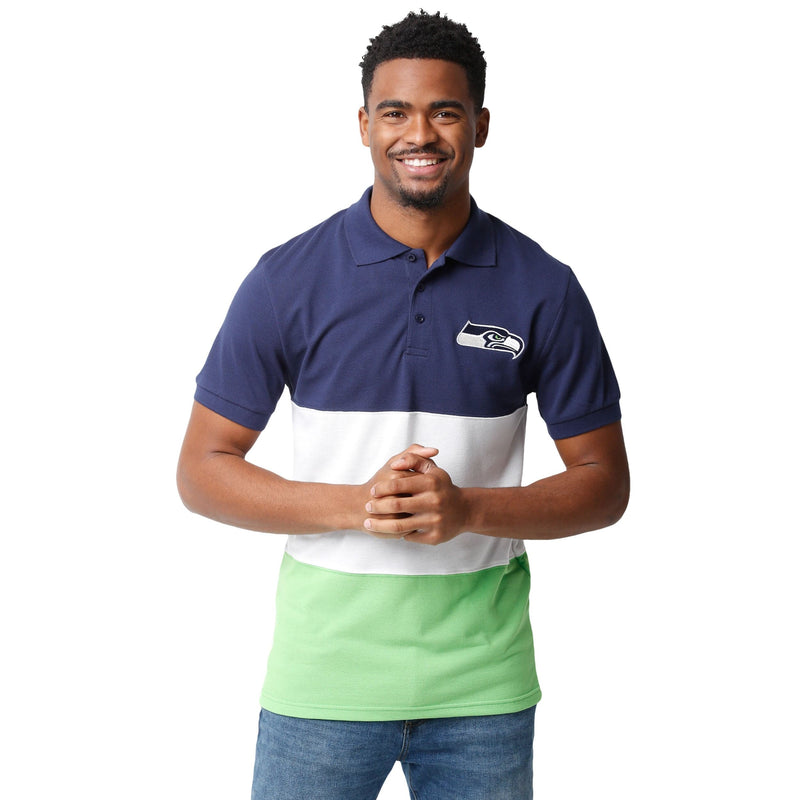 FOCO Seattle Seahawks Rugby Scrum Polo, Mens Size: S