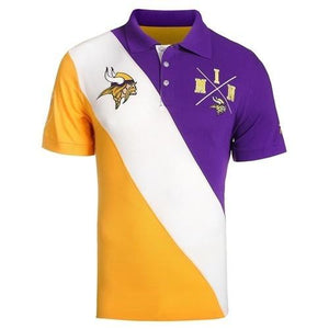 Minnesota Vikings Cotton Rugby Polo Diagonal Stripe