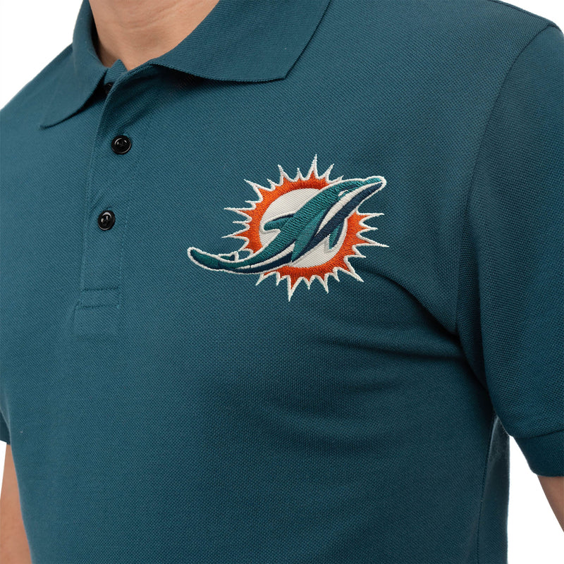 FOCO Miami Dolphins NFL Mens Striped Polyester Polo