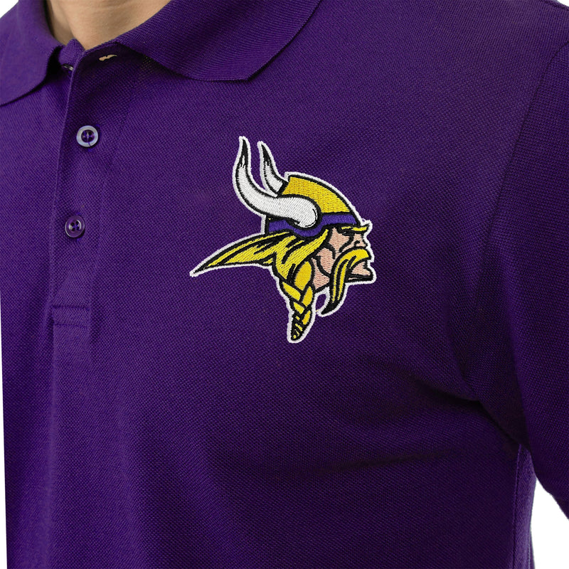 Foco mens NFL Polyester Short Sleeve Thematic Polo Shirt PURPLE, Minnesota  Vikings