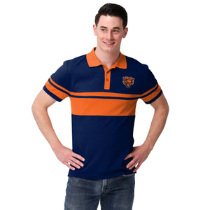 Chicago Bears NFL Mens Rugby Stripe Polo Shirt