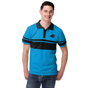 Carolina Panthers NFL Mens Rugby Stripe Polo Shirt
