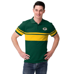 Green Bay Packers NFL Mens Rugby Stripe Polo Shirt