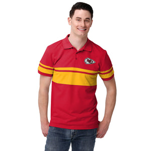 Kansas City Chiefs NFL Mens Rugby Stripe Polo Shirt