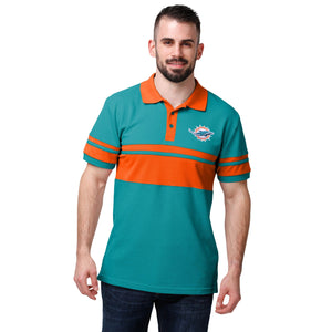 Miami Dolphins NFL Mens Rugby Stripe Polo