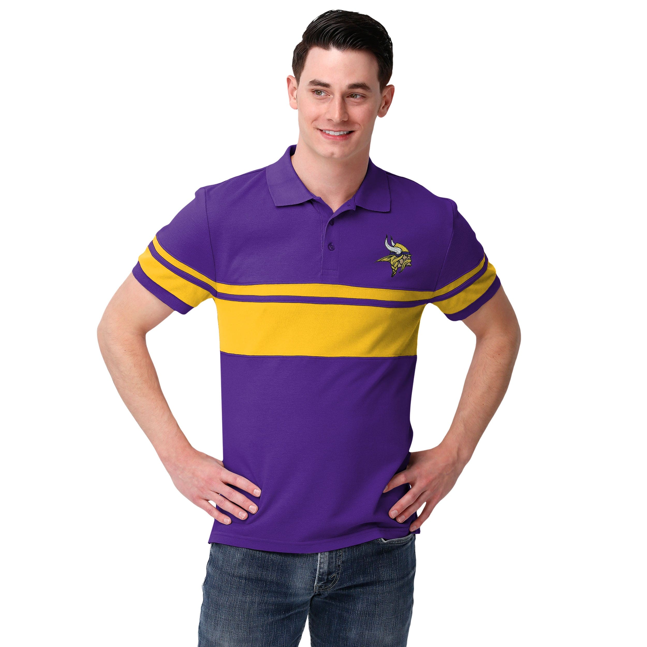 : Foco mens NFL Polyester Short Sleeve Thematic Polo Shirt  PURPLE, Minnesota Vikings : Sports & Outdoors