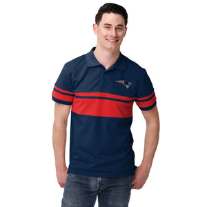 New England Patriots NFL Mens Rugby Stripe Polo Shirt