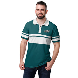 Philadelphia Eagles NFL Mens Rugby Stripe Polo Shirt