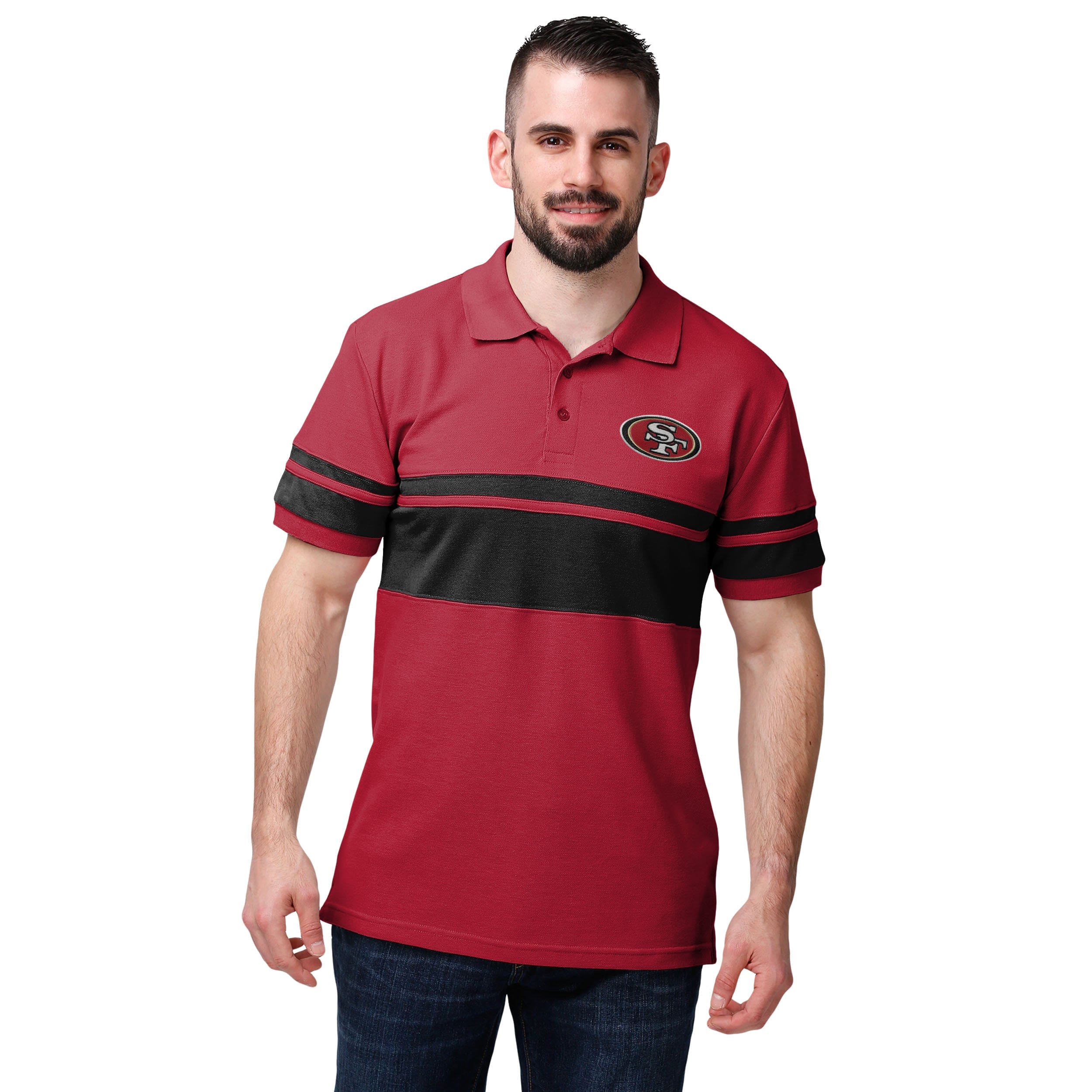 San Francisco 49ers Short Sleeve Polo Shirt by NFL Team Apparel Medium