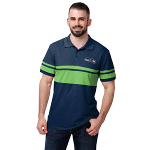 Seattle Seahawks NFL Mens Rugby Stripe Polo Shirt